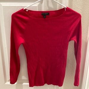 Banana republic cherry red boatneck ribbed sweater